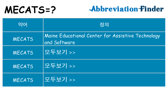 mecats 대 한 무엇을 서가