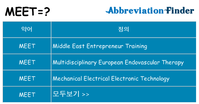 meet 대 한 무엇을 서가