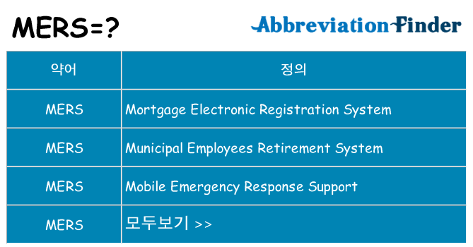 mers 대 한 무엇을 서가