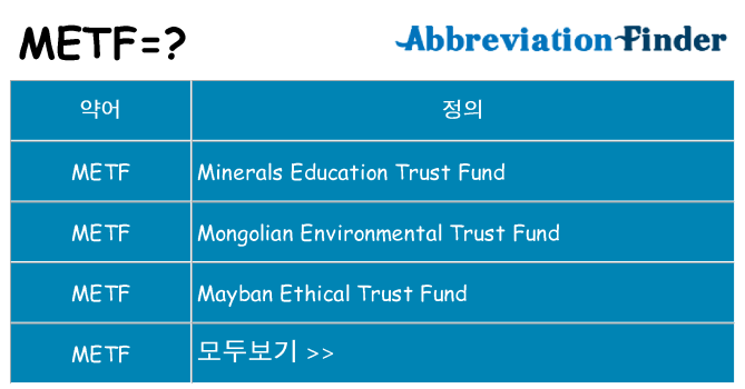 metf 대 한 무엇을 서가