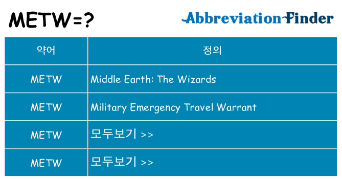 metw 대 한 무엇을 서가