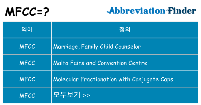mfcc 대 한 무엇을 서가