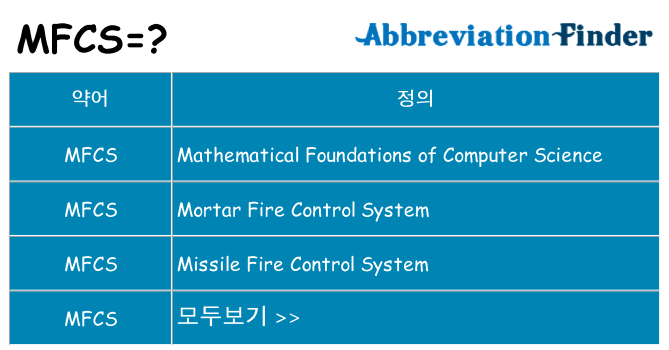 mfcs 대 한 무엇을 서가