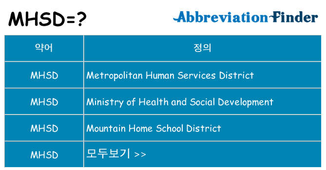 mhsd 대 한 무엇을 서가