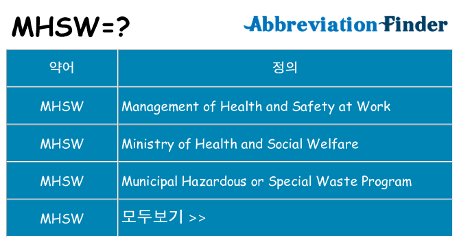 mhsw 대 한 무엇을 서가