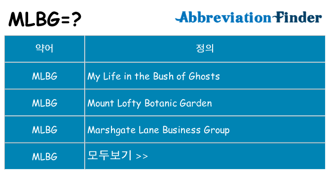 mlbg 대 한 무엇을 서가