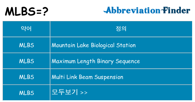 mlbs 대 한 무엇을 서가