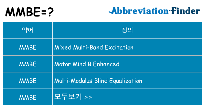 mmbe 대 한 무엇을 서가