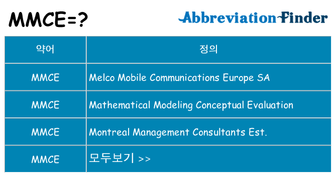 mmce 대 한 무엇을 서가