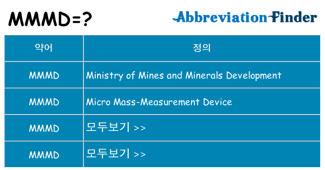 mmmd 대 한 무엇을 서가