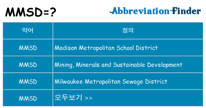 mmsd 대 한 무엇을 서가