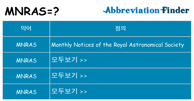 mnras 대 한 무엇을 서가