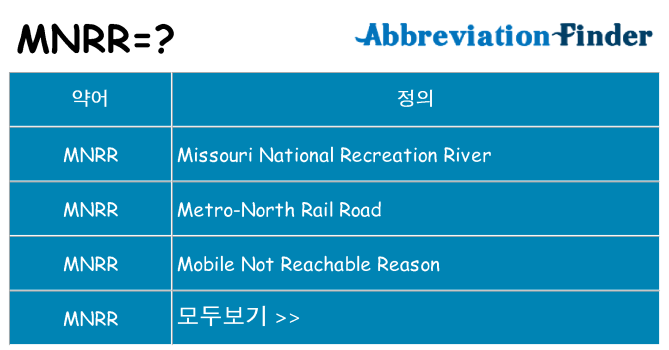 mnrr 대 한 무엇을 서가