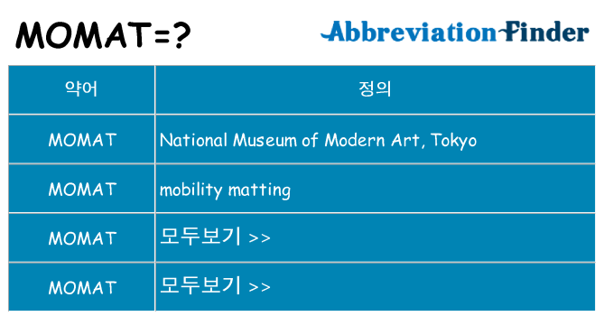 momat 대 한 무엇을 서가