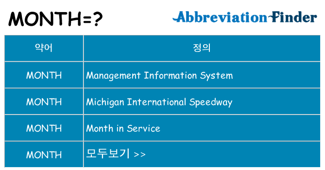 month 대 한 무엇을 서가