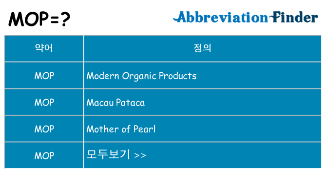mop 대 한 무엇을 서가