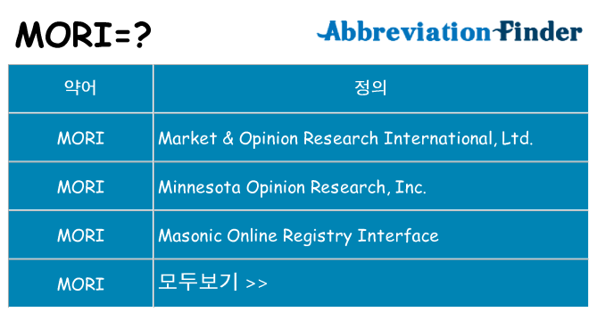 mori 대 한 무엇을 서가