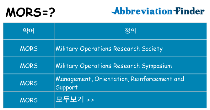 mors 대 한 무엇을 서가