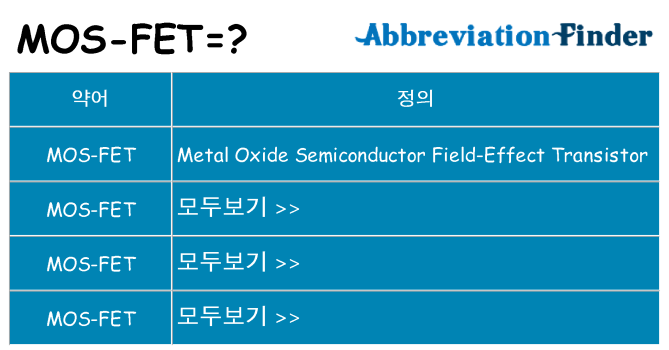 mos-fet 대 한 무엇을 서가