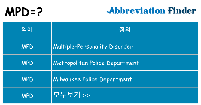 mpd 대 한 무엇을 서가