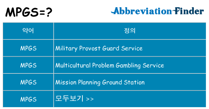 mpgs 대 한 무엇을 서가