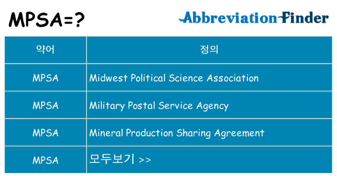 mpsa 대 한 무엇을 서가