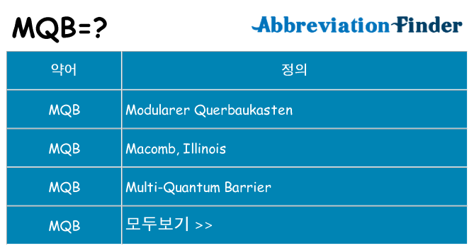mqb 대 한 무엇을 서가