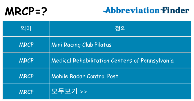 mrcp 대 한 무엇을 서가