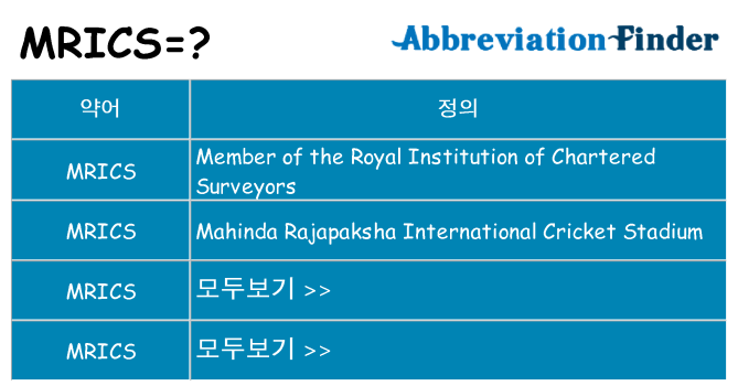 mrics 대 한 무엇을 서가