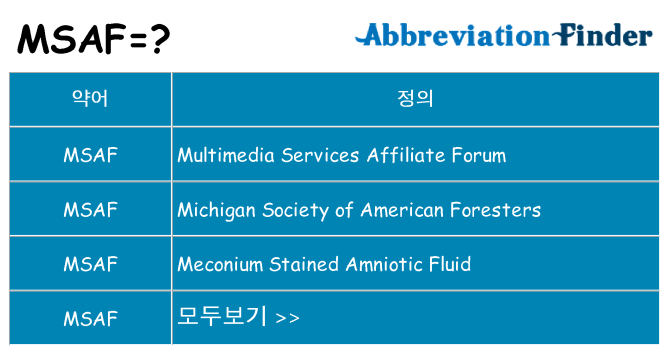 msaf 대 한 무엇을 서가