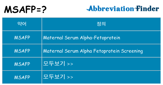 msafp 대 한 무엇을 서가
