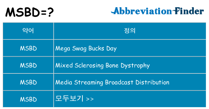 msbd 대 한 무엇을 서가