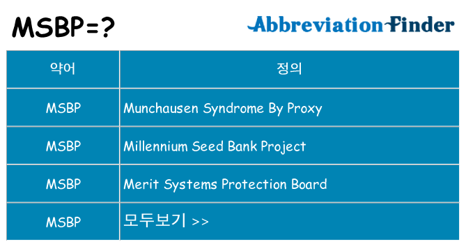 msbp 대 한 무엇을 서가