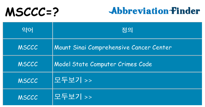 msccc 대 한 무엇을 서가