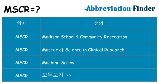 mscr 대 한 무엇을 서가