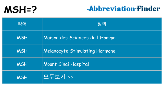 msh 대 한 무엇을 서가
