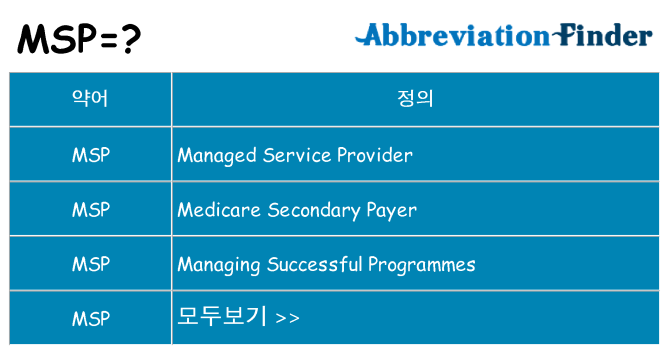 msp 대 한 무엇을 서가