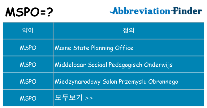 mspo 대 한 무엇을 서가