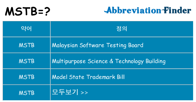 mstb 대 한 무엇을 서가