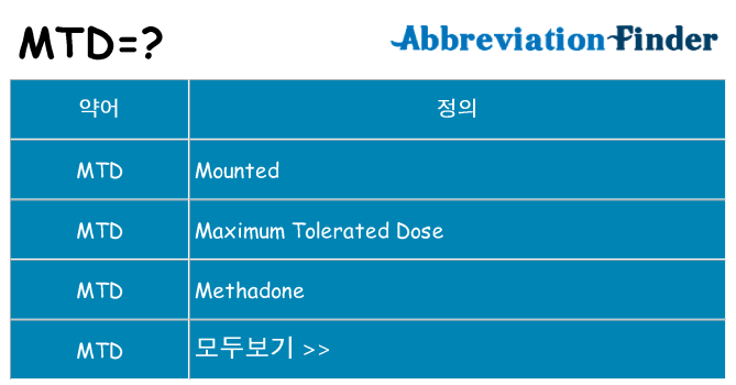 mtd 대 한 무엇을 서가
