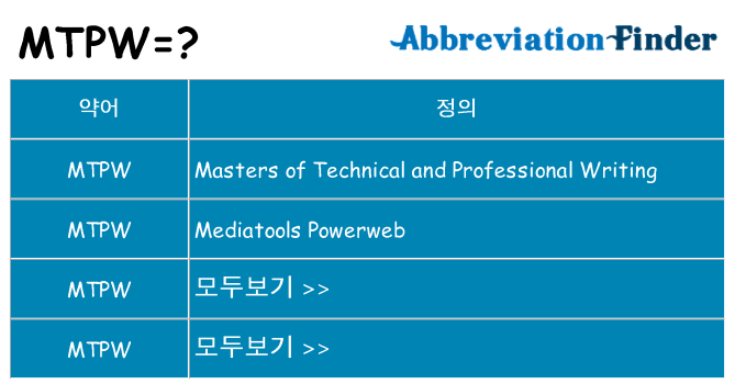 mtpw 대 한 무엇을 서가