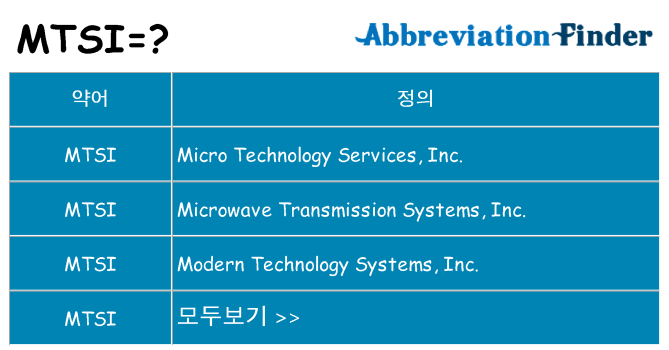 mtsi 대 한 무엇을 서가