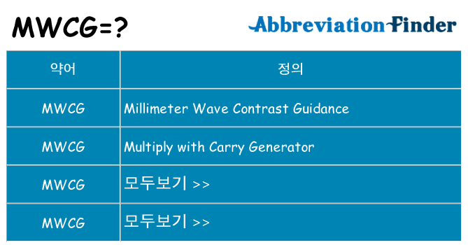 mwcg 대 한 무엇을 서가