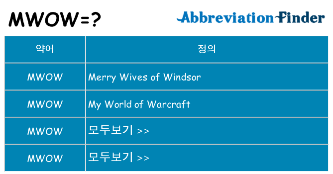 mwow 대 한 무엇을 서가