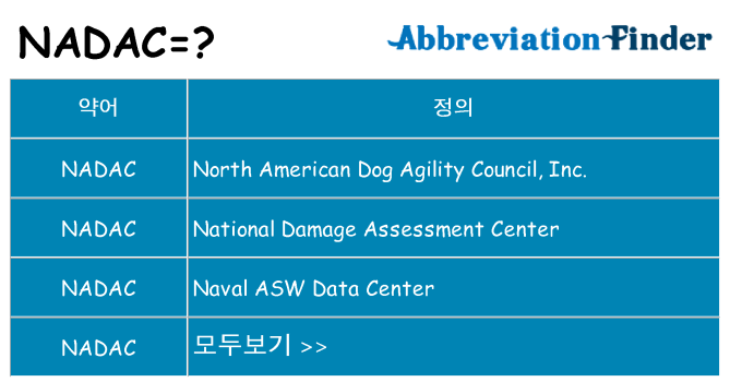 nadac 대 한 무엇을 서가