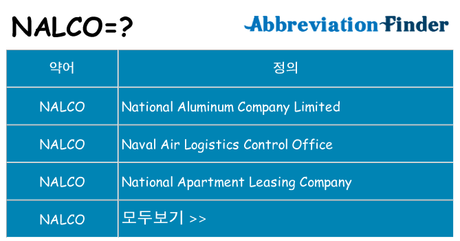 nalco 대 한 무엇을 서가