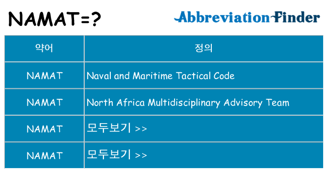namat 대 한 무엇을 서가