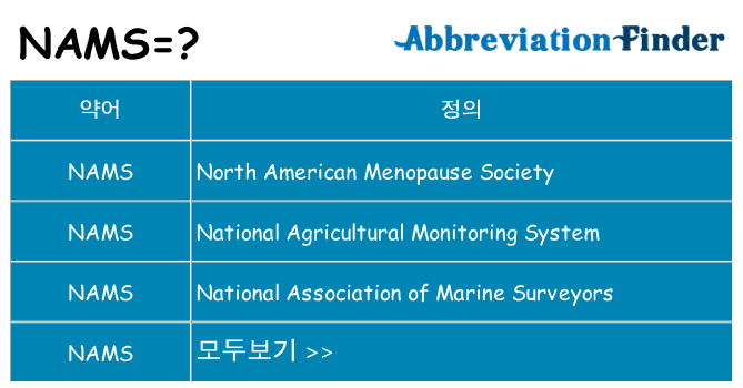 nams 대 한 무엇을 서가