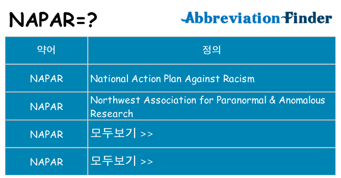 napar 대 한 무엇을 서가