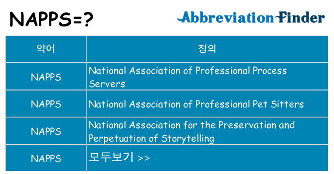 napps 대 한 무엇을 서가